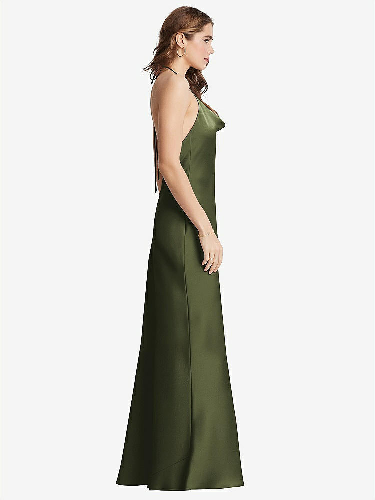 【STYLE: LB002】Cowl-Neck Convertible Maxi Slip Dress - Reese【COLOR: Olive Green】