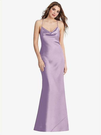 【NEW】【STYLE: LB002】カウルネック コンバーチブル マキシ スリップ ドレス  -  リース【COLOR: Pale Purple】【SIZE: 00-30W】