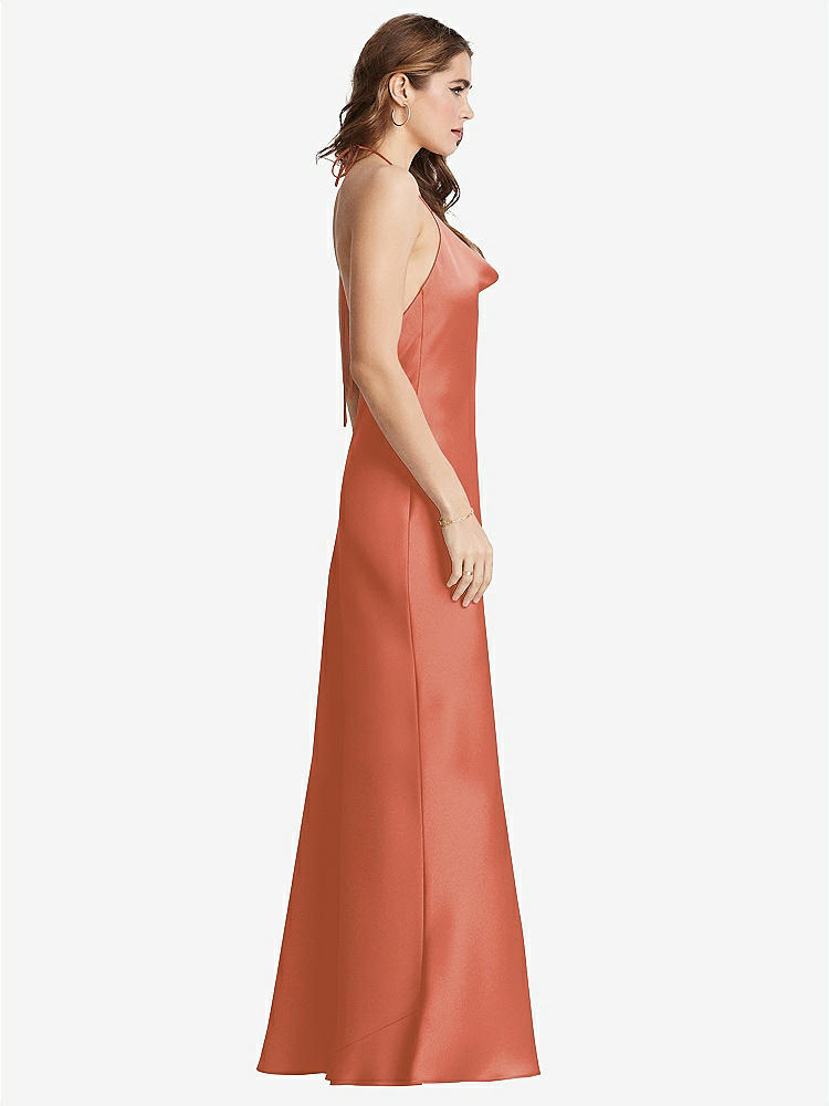 【STYLE: LB002】Cowl-Neck Convertible Maxi Slip Dress - Reese【COLOR: Terracotta Copper】