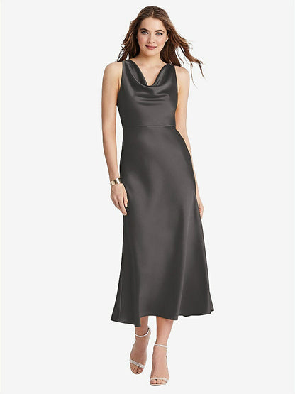 【NEW】【STYLE: LB003】カウルネック MIDI タンク ドレス  -  ESME【COLOR: Caviar Gray】【SIZE: 00-30W】