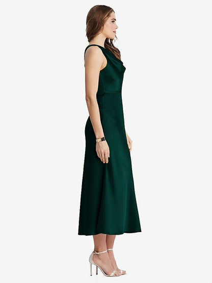 【STYLE: LB003】Cowl-Neck Midi Tank Dress - Esme【COLOR: Evergreen】