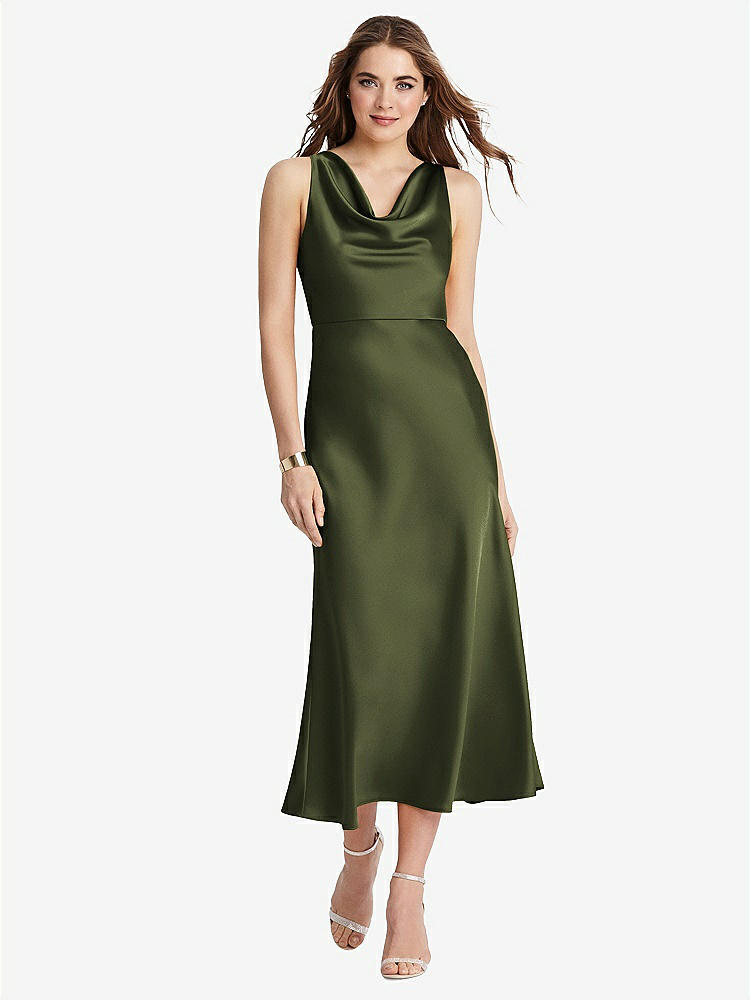 【STYLE: LB003】Cowl-Neck Midi Tank Dress - Esme【COLOR: Olive Green】