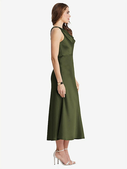 【STYLE: LB003】Cowl-Neck Midi Tank Dress - Esme【COLOR: Olive Green】