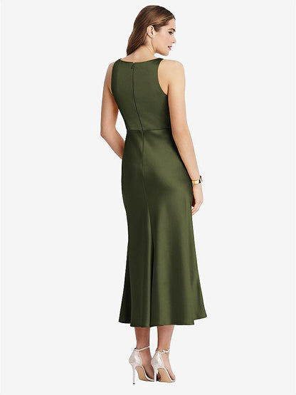 【STYLE: LB003】Cowl-Neck Midi Tank Dress - Esme【COLOR: Olive Green】