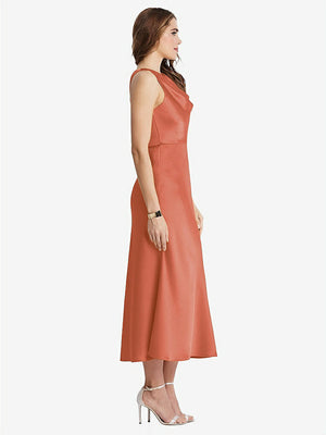 【NEW】【STYLE: LB003】カウルネック MIDI タンク ドレス  -  ESME【COLOR: Terracotta Copper】【SIZE: 00-30W】