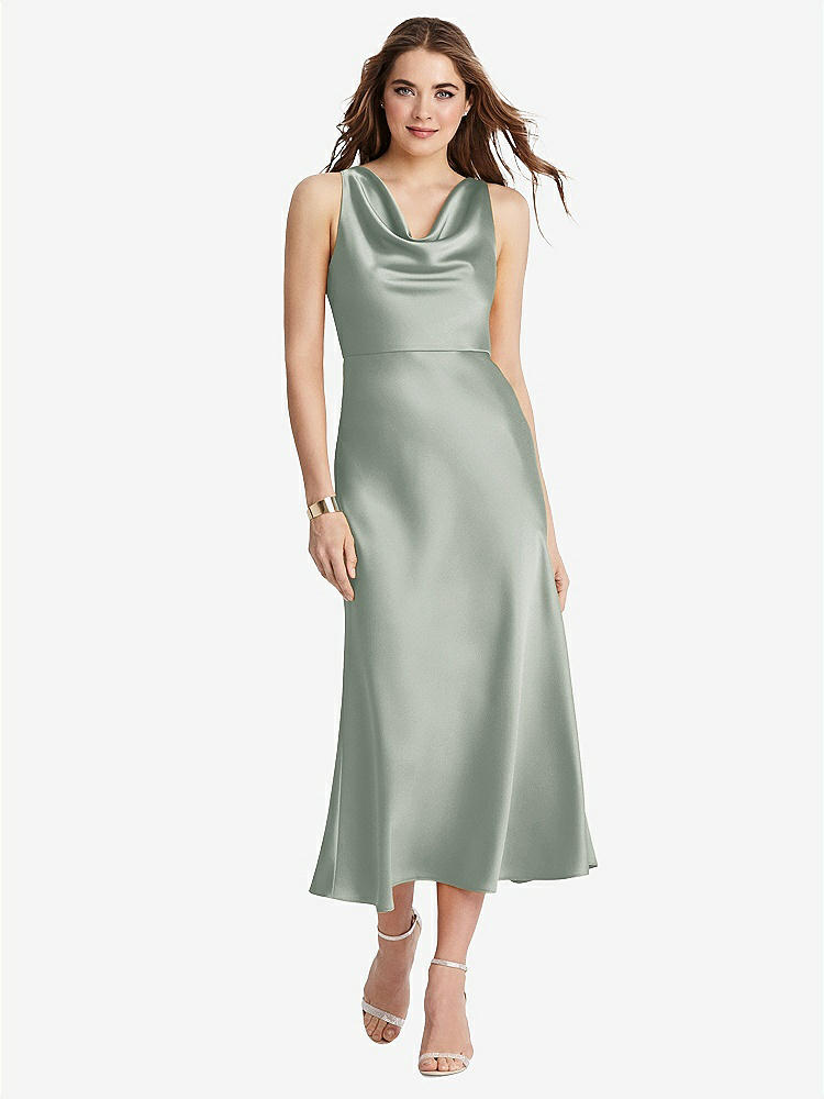 【STYLE: LB003】Cowl-Neck Midi Tank Dress - Esme【COLOR: Willow Green】
