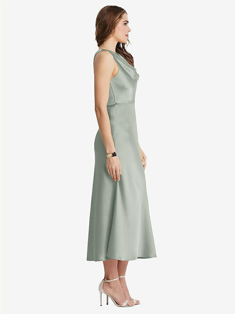 【STYLE: LB003】Cowl-Neck Midi Tank Dress - Esme【COLOR: Willow Green】