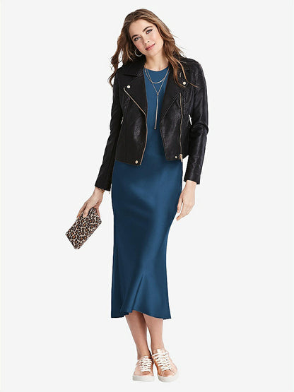 【NEW】【STYLE: LB005】ネクタイ 首 カットアウト MIDI タンク ドレス  -  ルー【COLOR: Dusk Blue】【SIZE: 00-30W】