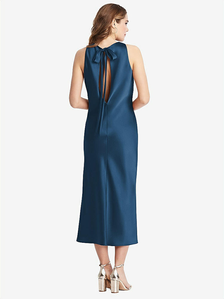 【NEW】【STYLE: LB005】ネクタイ 首 カットアウト MIDI タンク ドレス  -  ルー【COLOR: Dusk Blue】【SIZE: 00-30W】