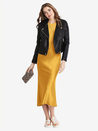 【NEW】【STYLE: LB005】ネクタイ 首 カットアウト MIDI タンク ドレス  -  ルー【COLOR: NYC Yellow】【SIZE: 00-30W】