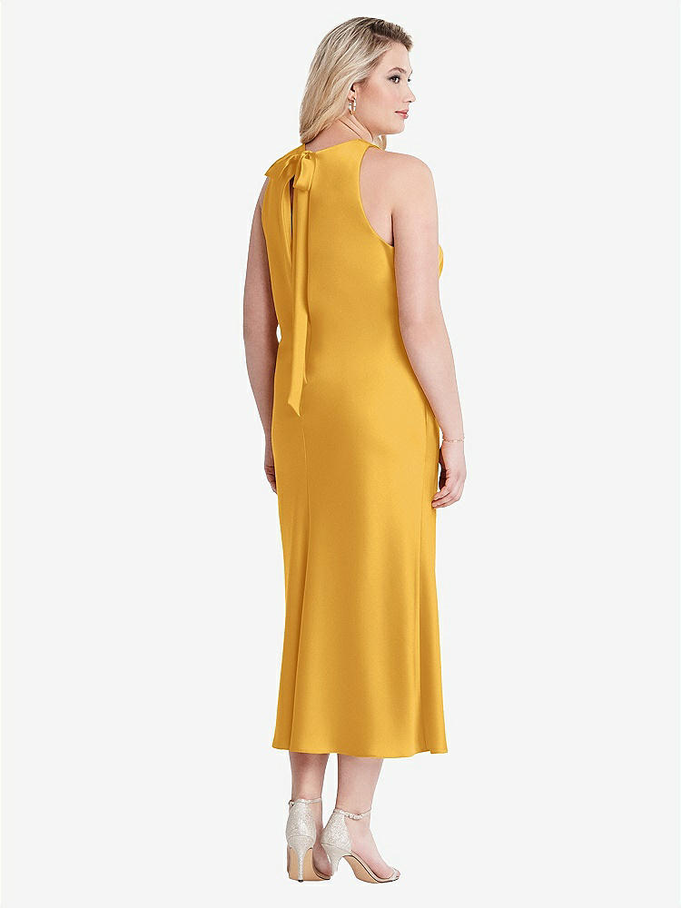 【NEW】【STYLE: LB005】ネクタイ 首 カットアウト MIDI タンク ドレス  -  ルー【COLOR: NYC Yellow】【SIZE: 00-30W】