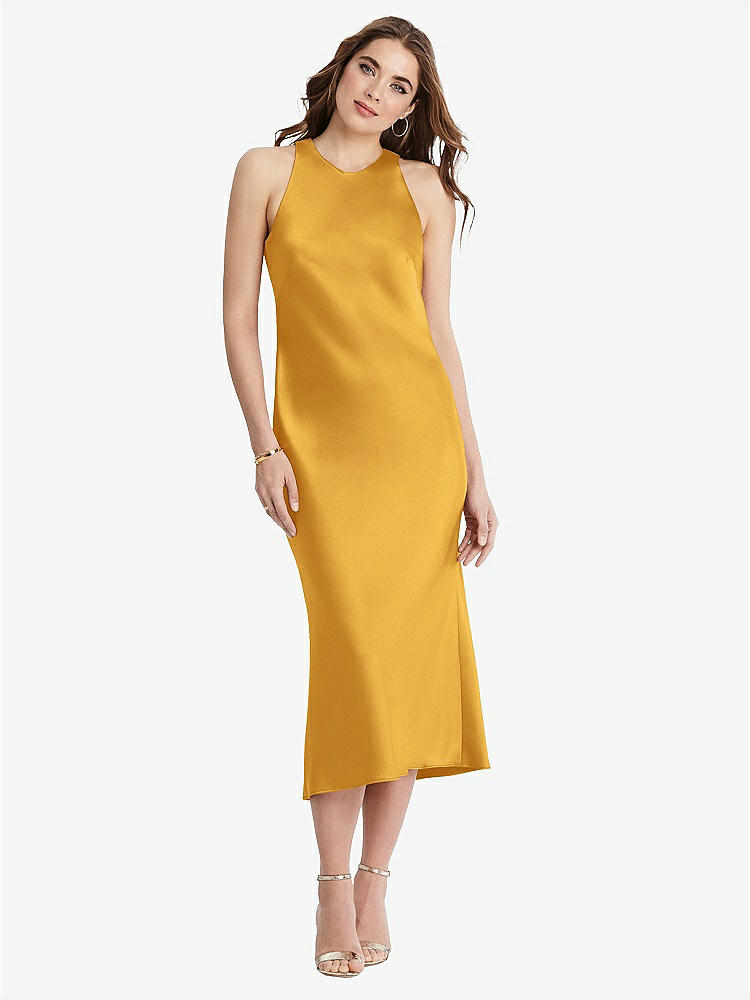 【NEW】【STYLE: LB005】ネクタイ 首 カットアウト MIDI タンク ドレス  -  ルー【COLOR: NYC Yellow】【SIZE: 00-30W】