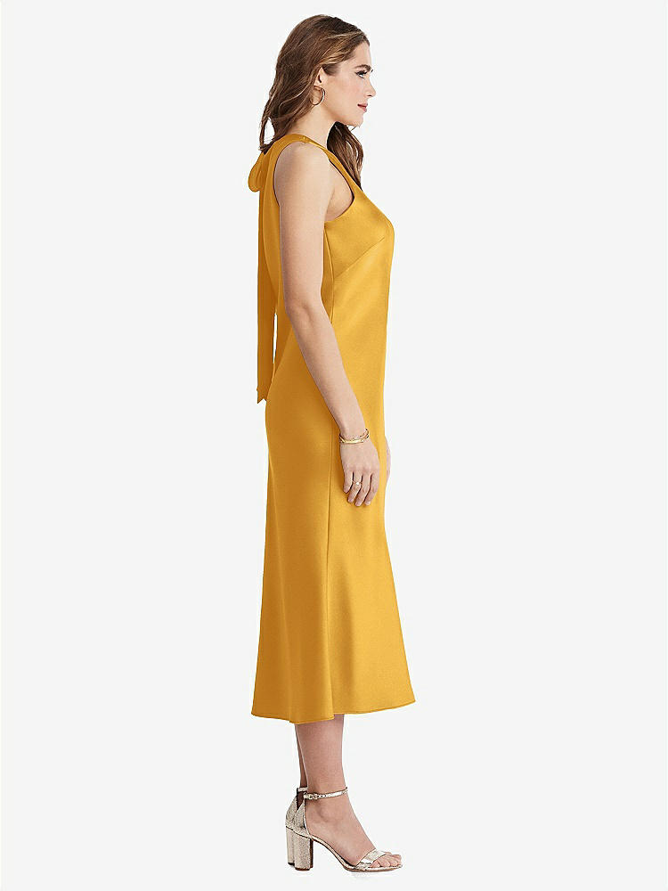 【NEW】【STYLE: LB005】ネクタイ 首 カットアウト MIDI タンク ドレス  -  ルー【COLOR: NYC Yellow】【SIZE: 00-30W】