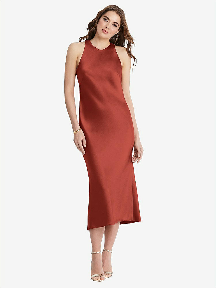 【STYLE: LB005】Tie Neck Cutout Midi Tank Dress - Lou【COLOR: Amber Sunset】