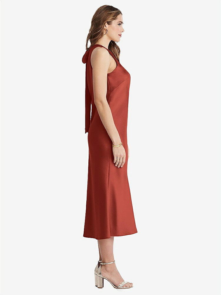 【STYLE: LB005】Tie Neck Cutout Midi Tank Dress - Lou【COLOR: Amber Sunset】