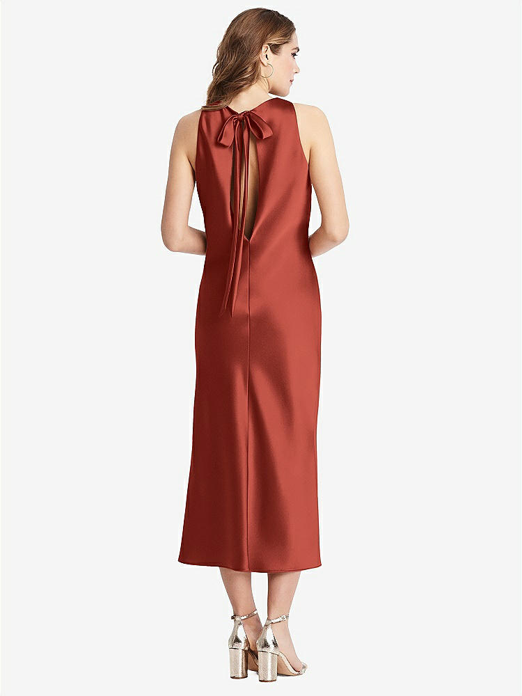 【STYLE: LB005】Tie Neck Cutout Midi Tank Dress - Lou【COLOR: Amber Sunset】