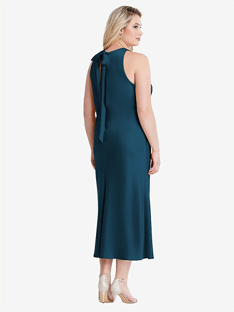 【NEW】【STYLE: LB005】ネクタイ 首 カットアウト MIDI タンク ドレス  -  ルー【COLOR: Atlantic Blue】【SIZE: 00-30W】