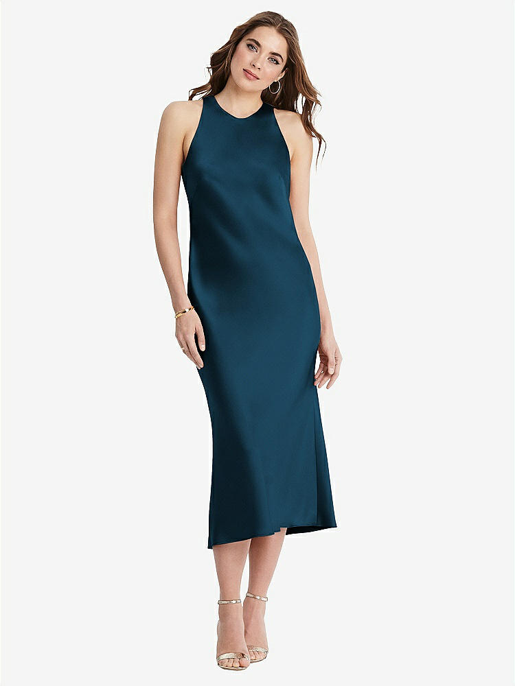 【NEW】【STYLE: LB005】ネクタイ 首 カットアウト MIDI タンク ドレス  -  ルー【COLOR: Atlantic Blue】【SIZE: 00-30W】