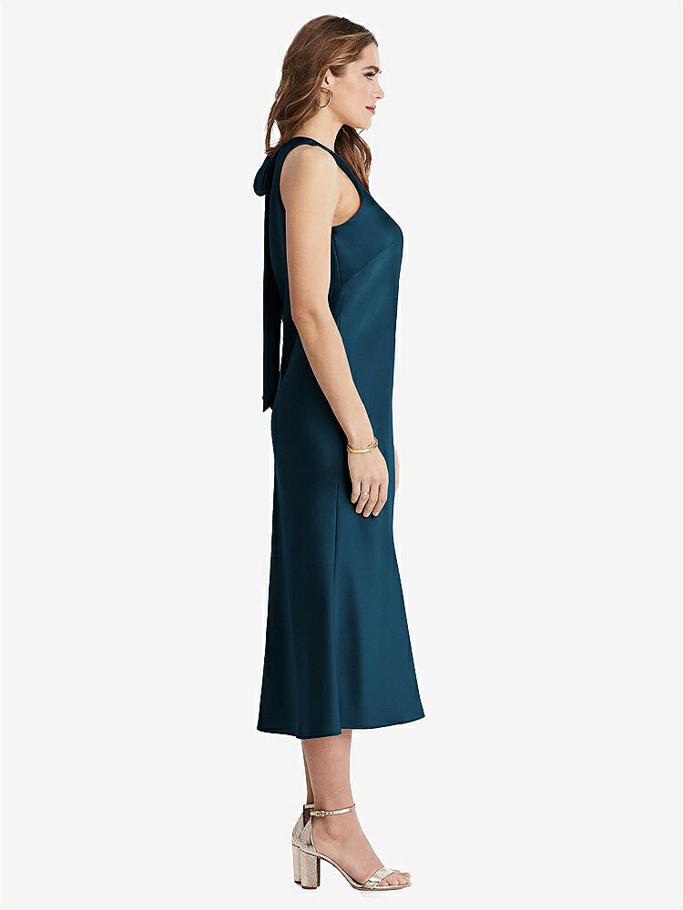 【NEW】【STYLE: LB005】ネクタイ 首 カットアウト MIDI タンク ドレス  -  ルー【COLOR: Atlantic Blue】【SIZE: 00-30W】