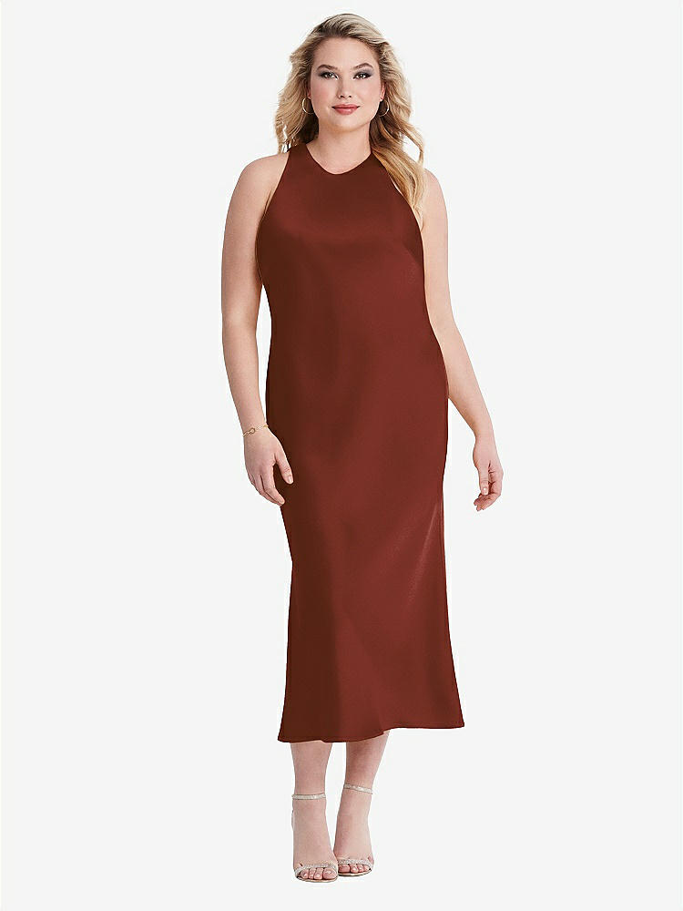 【STYLE: LB005】Tie Neck Cutout Midi Tank Dress - Lou【COLOR: Auburn Moon】