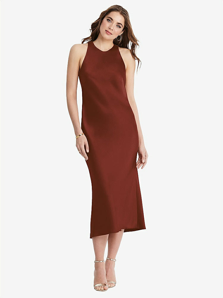 【STYLE: LB005】Tie Neck Cutout Midi Tank Dress - Lou【COLOR: Auburn Moon】