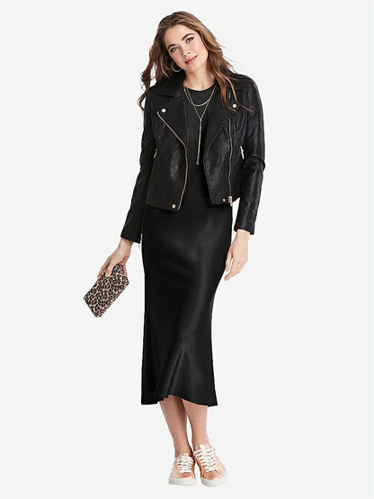 【NEW】【STYLE: LB005】ネクタイ 首 カットアウト MIDI タンク ドレス  -  ルー【COLOR: Black】【SIZE: 00-30W】