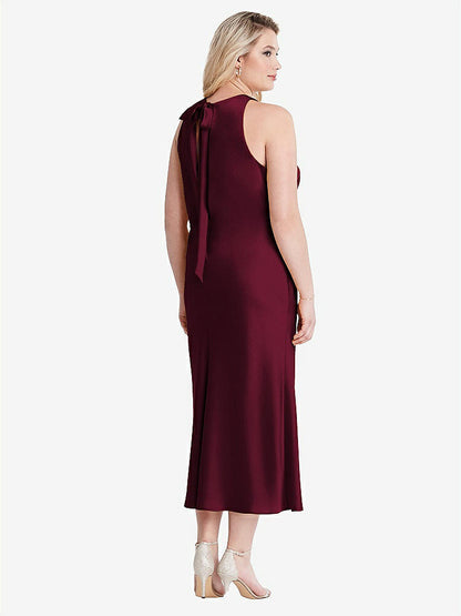 【NEW】【STYLE: LB005】ネクタイ 首 カットアウト MIDI タンク ドレス  -  ルー【COLOR: Cabernet】【SIZE: 00-30W】
