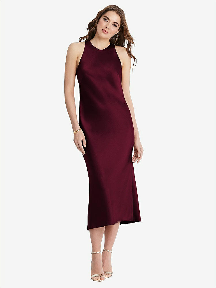 【NEW】【STYLE: LB005】ネクタイ 首 カットアウト MIDI タンク ドレス  -  ルー【COLOR: Cabernet】【SIZE: 00-30W】