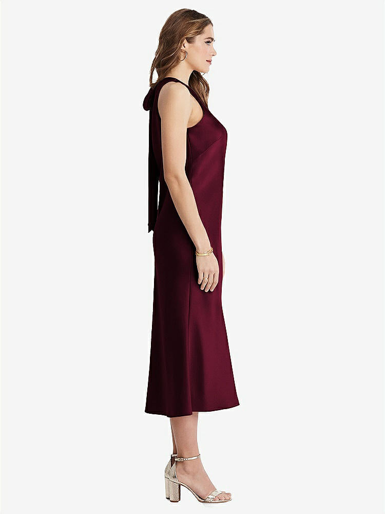 【NEW】【STYLE: LB005】ネクタイ 首 カットアウト MIDI タンク ドレス  -  ルー【COLOR: Cabernet】【SIZE: 00-30W】