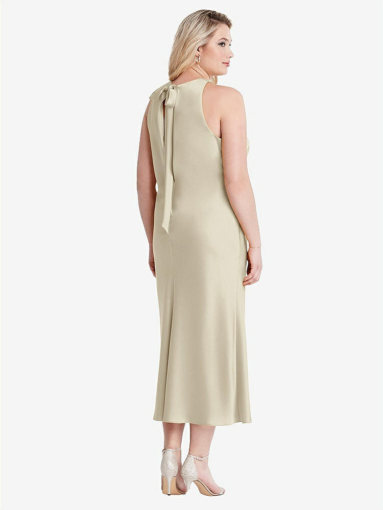 【NEW】【STYLE: LB005】ネクタイ 首 カットアウト MIDI タンク ドレス  -  ルー【COLOR: Champagne】【SIZE: 00-30W】