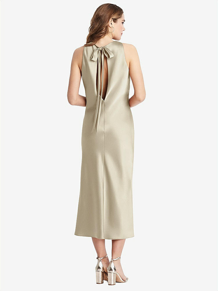 【NEW】【STYLE: LB005】ネクタイ 首 カットアウト MIDI タンク ドレス  -  ルー【COLOR: Champagne】【SIZE: 00-30W】