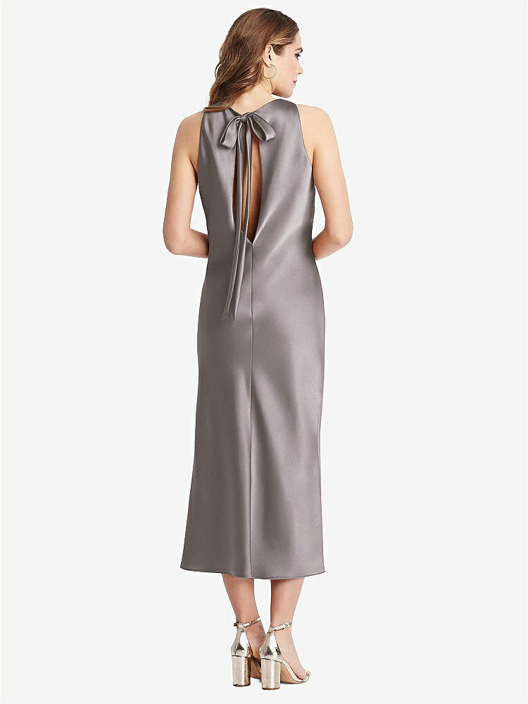 【NEW】【STYLE: LB005】ネクタイ 首 カットアウト MIDI タンク ドレス  -  ルー【COLOR: Cashmere Gray】【SIZE: 00-30W】