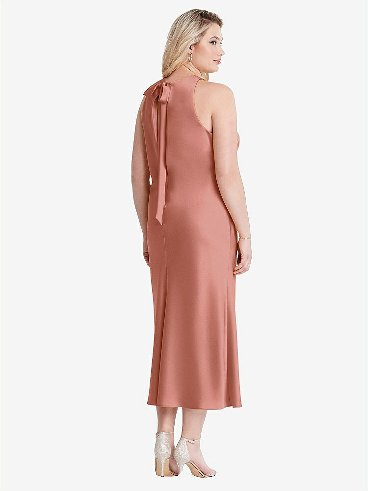 【NEW】【STYLE: LB005】ネクタイ 首 カットアウト MIDI タンク ドレス  -  ルー【COLOR: Desert Rose】【SIZE: 00-30W】