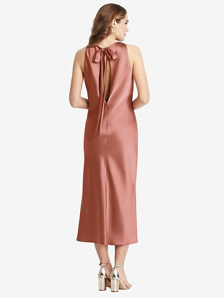 【NEW】【STYLE: LB005】ネクタイ 首 カットアウト MIDI タンク ドレス  -  ルー【COLOR: Desert Rose】【SIZE: 00-30W】