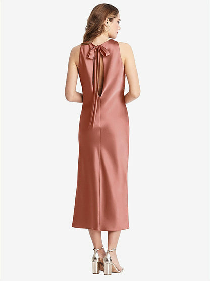 【NEW】【STYLE: LB005】ネクタイ 首 カットアウト MIDI タンク ドレス  -  ルー【COLOR: Desert Rose】【SIZE: 00-30W】