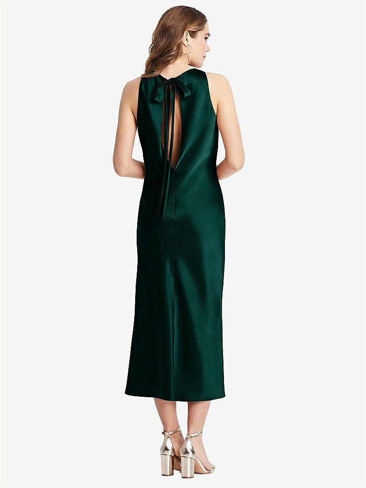 【STYLE: LB005】Tie Neck Cutout Midi Tank Dress - Lou【COLOR: Evergreen】