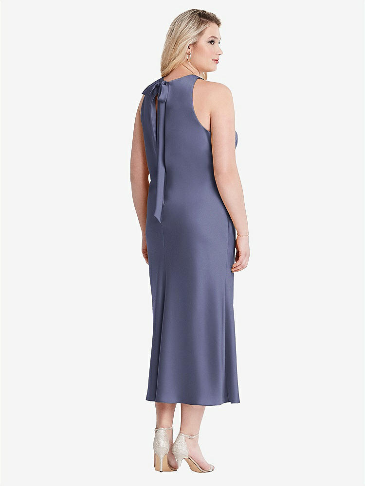 【NEW】【STYLE: LB005】ネクタイ 首 カットアウト MIDI タンク ドレス  -  ルー【COLOR: French Blue】【SIZE: 00-30W】