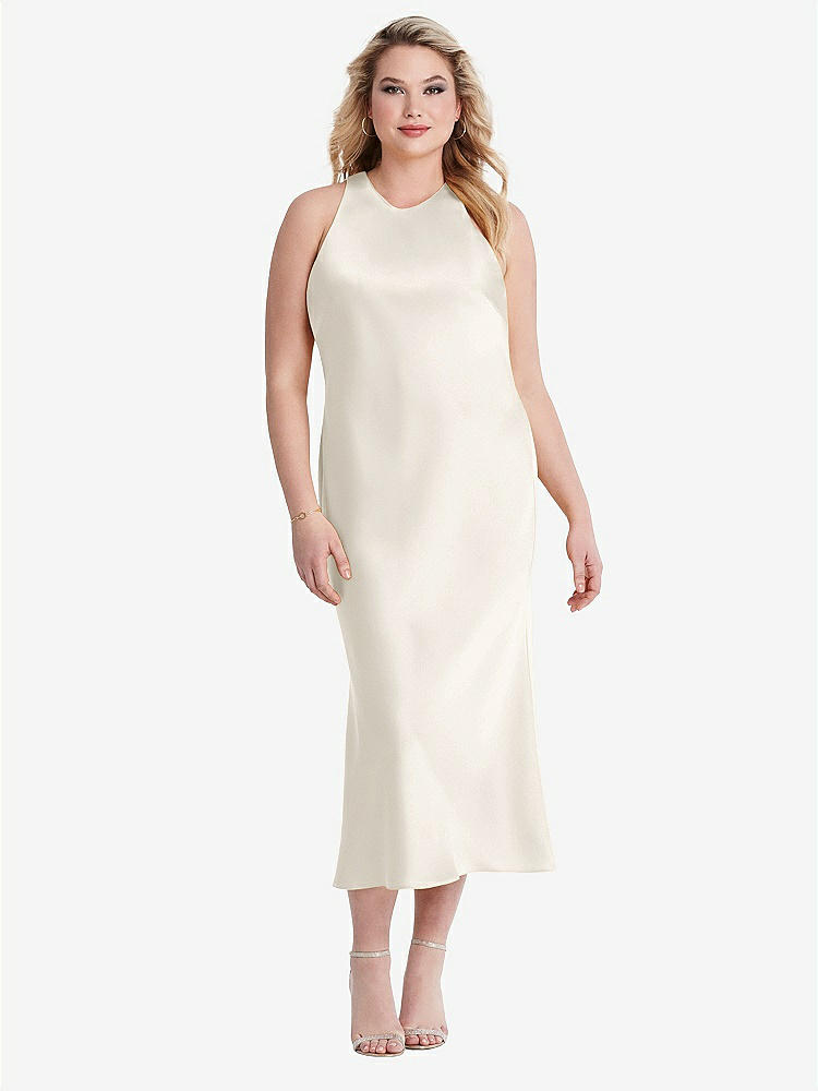 【STYLE: LB005】Tie Neck Cutout Midi Tank Dress - Lou【COLOR: Ivory】