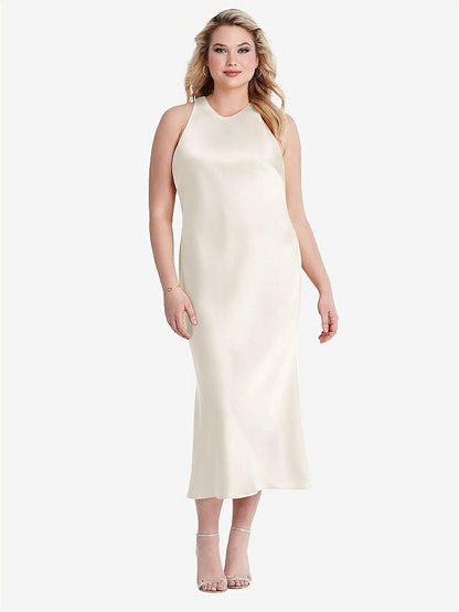 【STYLE: LB005】Tie Neck Cutout Midi Tank Dress - Lou【COLOR: Ivory】