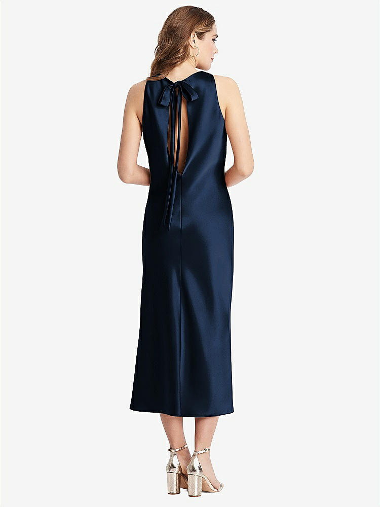 【NEW】【STYLE: LB005】ネクタイ 首 カットアウト MIDI タンク ドレス  -  ルー【COLOR: Midnight Navy】【SIZE: 00-30W】