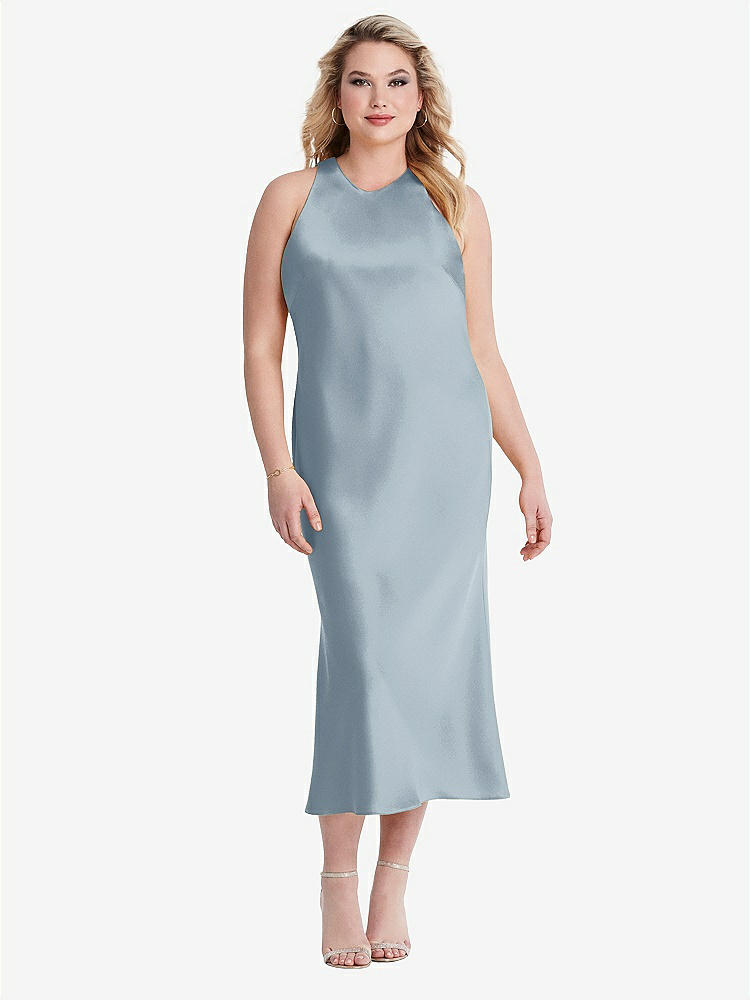 【NEW】【STYLE: LB005】ネクタイ 首 カットアウト MIDI タンク ドレス  -  ルー【COLOR: Mist】【SIZE: 00-30W】
