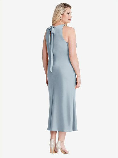 【NEW】【STYLE: LB005】ネクタイ 首 カットアウト MIDI タンク ドレス  -  ルー【COLOR: Mist】【SIZE: 00-30W】