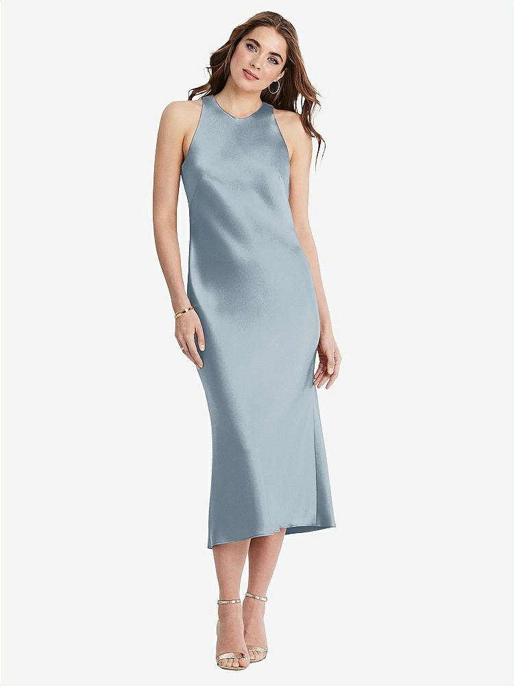 【NEW】【STYLE: LB005】ネクタイ 首 カットアウト MIDI タンク ドレス  -  ルー【COLOR: Mist】【SIZE: 00-30W】
