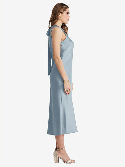 【NEW】【STYLE: LB005】ネクタイ 首 カットアウト MIDI タンク ドレス  -  ルー【COLOR: Mist】【SIZE: 00-30W】