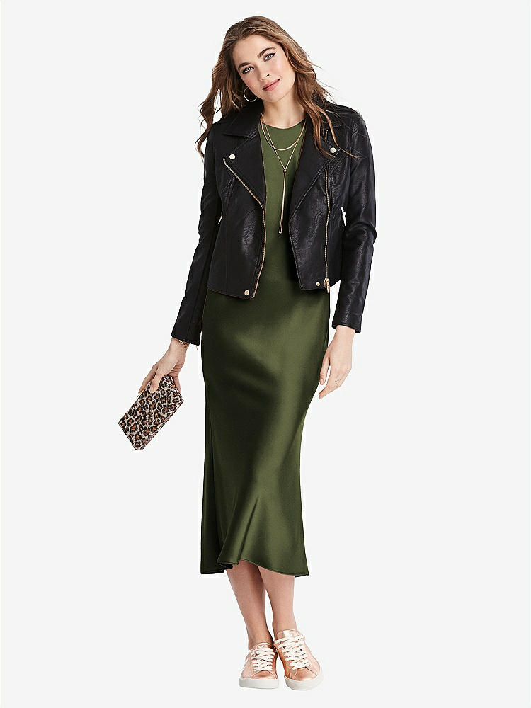 【STYLE: LB005】Tie Neck Cutout Midi Tank Dress - Lou【COLOR: Olive Green】