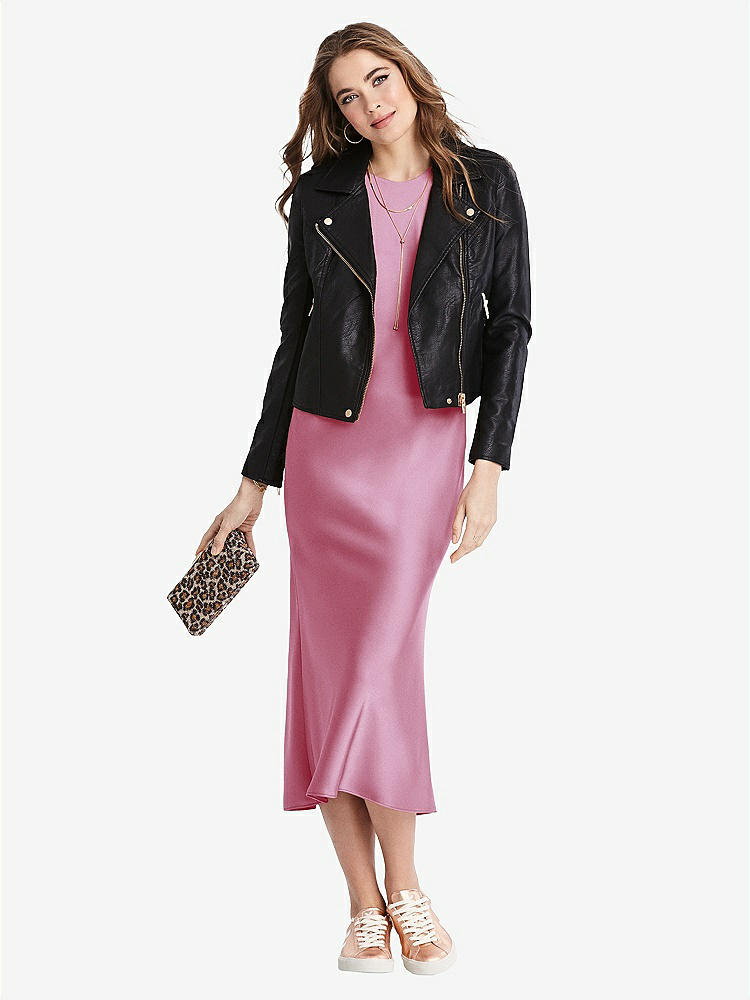 【NEW】【STYLE: LB005】ネクタイ 首 カットアウト MIDI タンク ドレス  -  ルー【COLOR: Powder Pink】【SIZE: 00-30W】