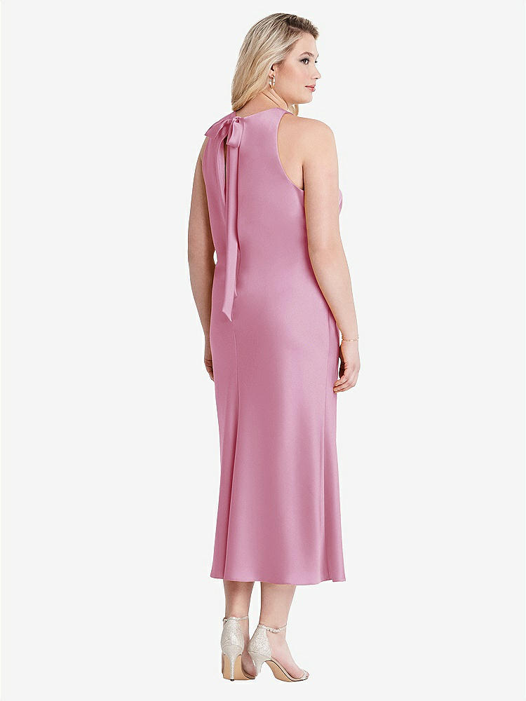 【NEW】【STYLE: LB005】ネクタイ 首 カットアウト MIDI タンク ドレス  -  ルー【COLOR: Powder Pink】【SIZE: 00-30W】