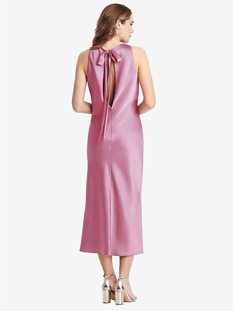 【NEW】【STYLE: LB005】ネクタイ 首 カットアウト MIDI タンク ドレス  -  ルー【COLOR: Powder Pink】【SIZE: 00-30W】