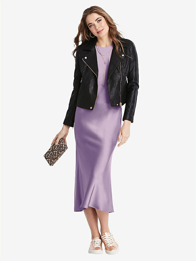 【NEW】【STYLE: LB005】ネクタイ 首 カットアウト MIDI タンク ドレス  -  ルー【COLOR: Pale Purple】【SIZE: 00-30W】