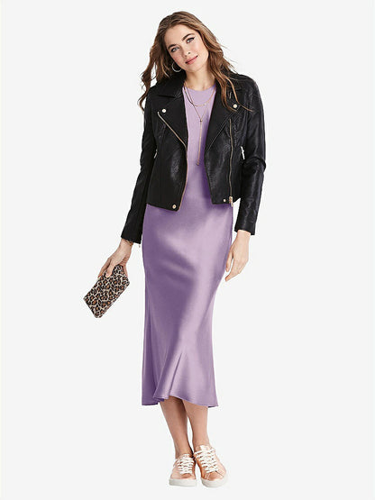 【NEW】【STYLE: LB005】ネクタイ 首 カットアウト MIDI タンク ドレス  -  ルー【COLOR: Pale Purple】【SIZE: 00-30W】